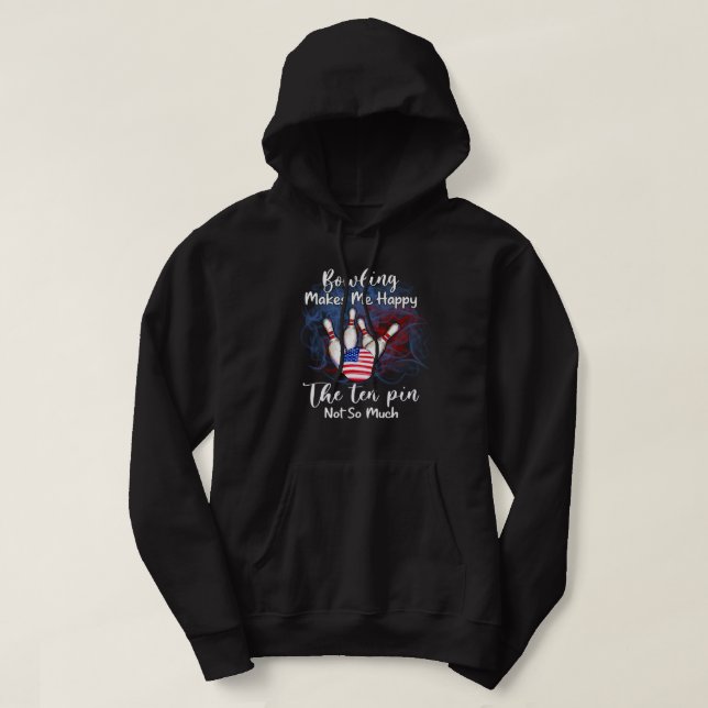 Bowling Me make Lycklig Shirt Hoodie (Design framsida)