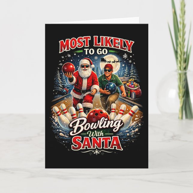 Bowling med Tomte Helgkort (Framsida)
