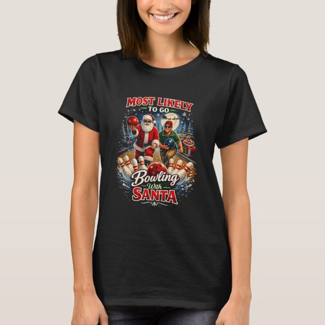 Bowling med tomten t shirt (Framsida)