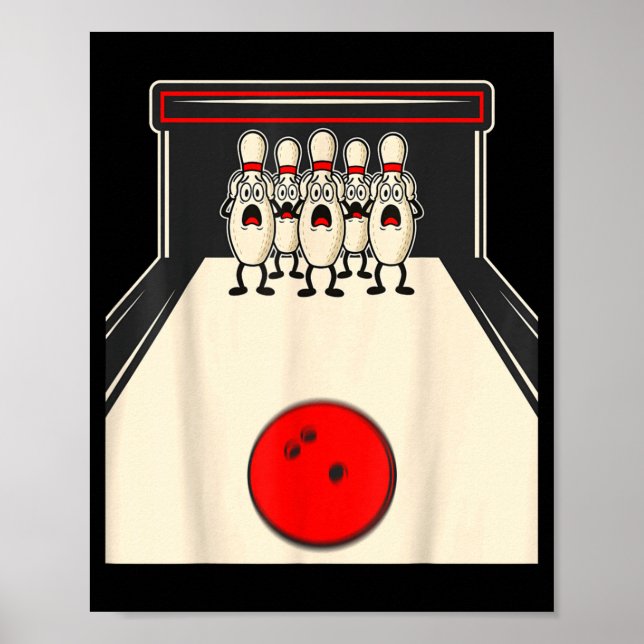 Bowling N Ed Ns Funny Bowler Player Kids Boys Men  Poster (Framsidan)