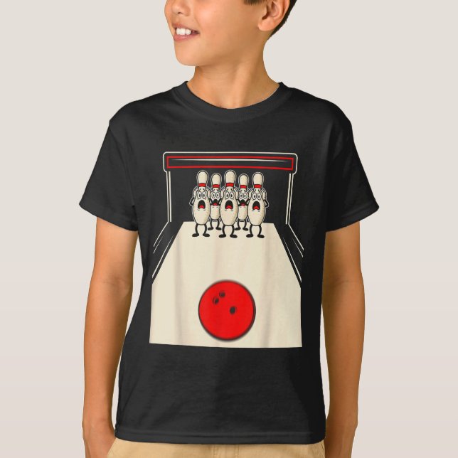 Bowling N Ed Ns Funny Bowler Player Kids Boys Men  T Shirt (Framsida)