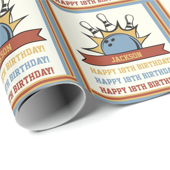 Bowling Namn Age Sentiment Birthday Presentpapper (Rullad Hörn)