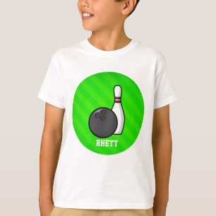Bowling; Neon Grönt Rand T-shirt