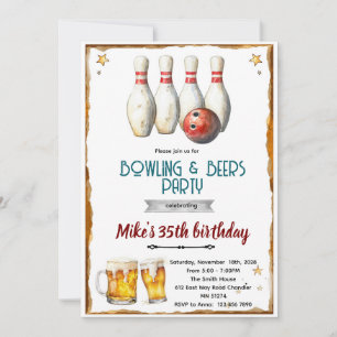 Bowling- och ölfest inbjudan