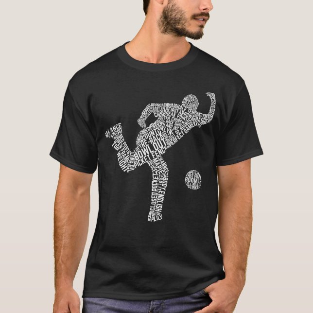 Bowling Ord Art, Bowlareare typografi T Shirt (Framsida)