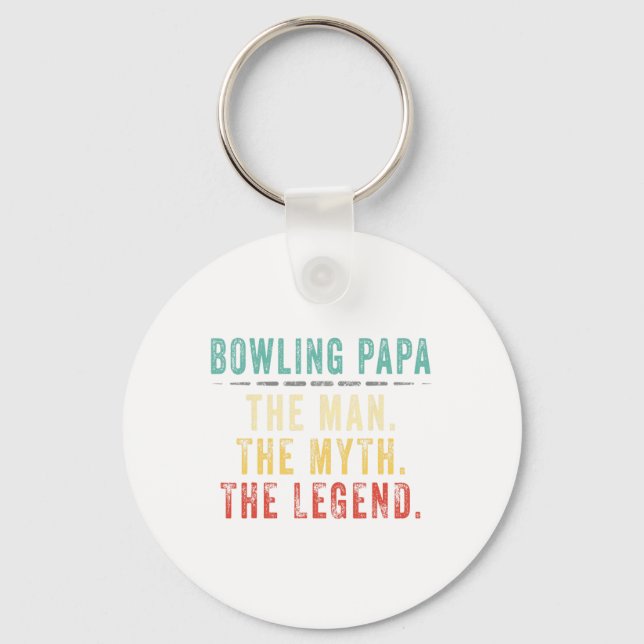 Bowling Pappa Fars dag Gift Nyckelring (Framsida)