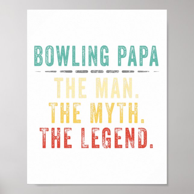 Bowling Pappa Fars dag Gift Poster (Framsidan)