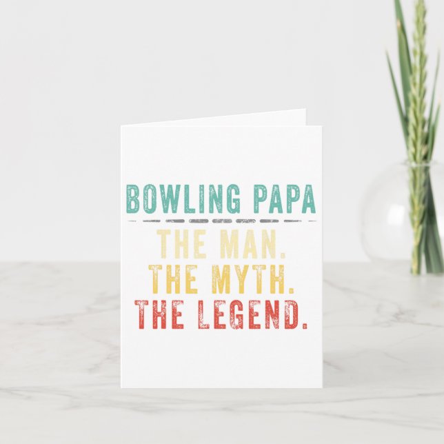 Bowling Pappa Fars Dagsk gift  Kort (Framsida)