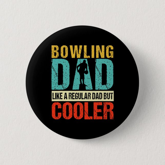 Bowling Pappa Funny Bowlers Spare Bowling Pin Stre Knapp (Framsida)