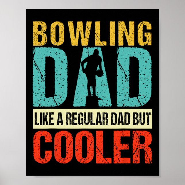 Bowling Pappa Funny Bowlers Spare Bowling Pin Stre Poster (Framsidan)