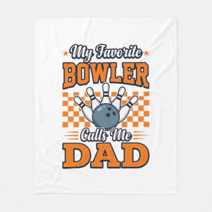 Bowling Pappa Tröja Min Favorit Bowlaren Kallar Mi Fleecefilt
