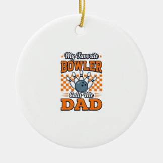 Bowling Pappa Tröja Min Favorit Bowlaren Kallar Mi Julgransprydnad Keramik