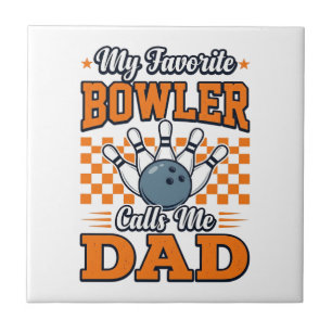 Bowling Pappa Tröja Min Favorit Bowlaren Kallar Mi Kakelplatta