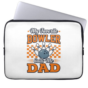 Bowling Pappa Tröja Min Favorit Bowlaren Kallar Mi Laptop Fodral