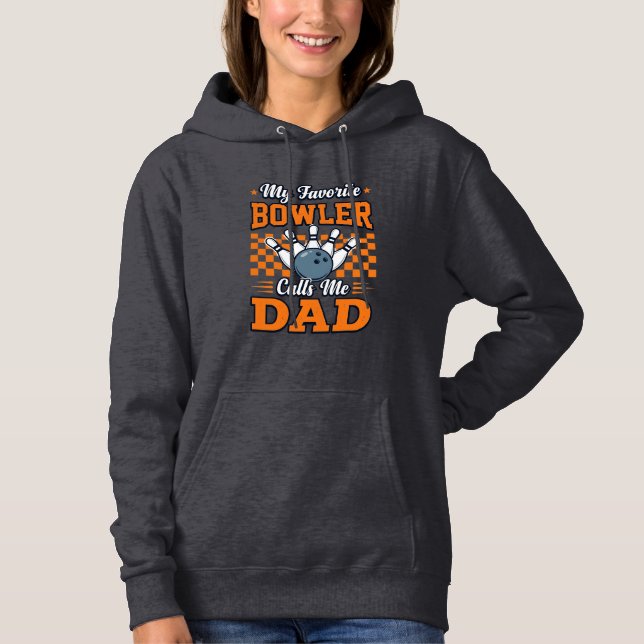 Bowling Pappa Tröja Min Favorit Bowler Kallar Mig  (Framsida)