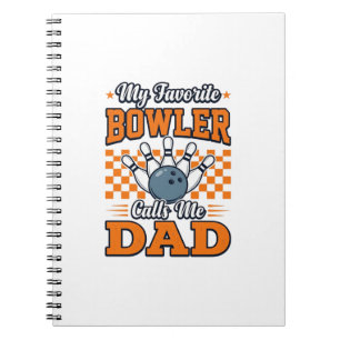 Bowling Pappa Tröja Min Favorit Bowler Kallar Mig Anteckningsbok