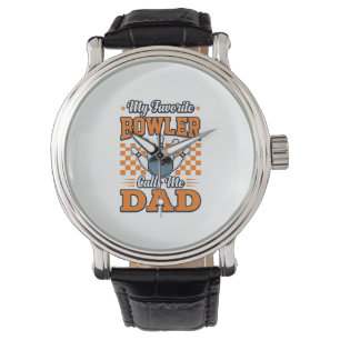 Bowling Pappa Tröja Min Favorit Bowler Kallar Mig Armbandsur