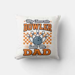 Bowling Pappa Tröja Min Favorit Bowler Kallar Mig Kudde