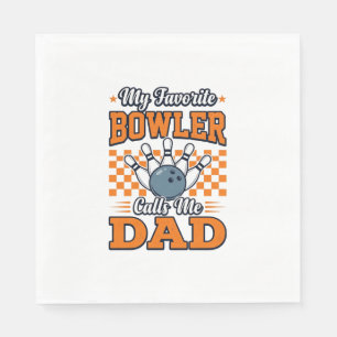 Bowling Pappa Tröja Min Favorit Bowler Kallar Mig Pappersservett