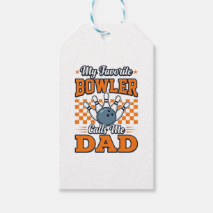 Bowling Pappa Tröja Min Favorit Bowler Kallar Mig Presentetikett