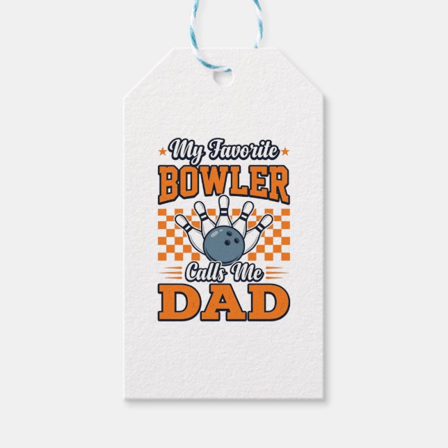Bowling Pappa Tröja Min Favorit Bowler Kallar Mig  Presentetikett (Framsidan)
