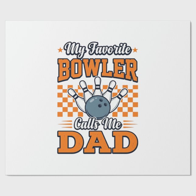 Bowling Pappa Tröja Min Favorit Bowler Kallar Mig  Presentpapper (Platt)