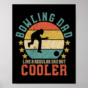 Bowling Pappa Vintage Lusnyj Fars dag-gåva till Bo Poster