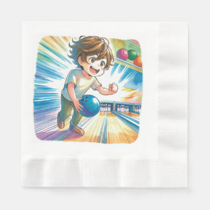 Bowling Party Boy's Anime Birthday Pappersservett