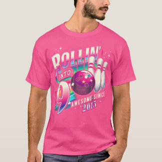Bowling Party Rollin' 9 Fantastisk 2015 9th Birthd T Shirt