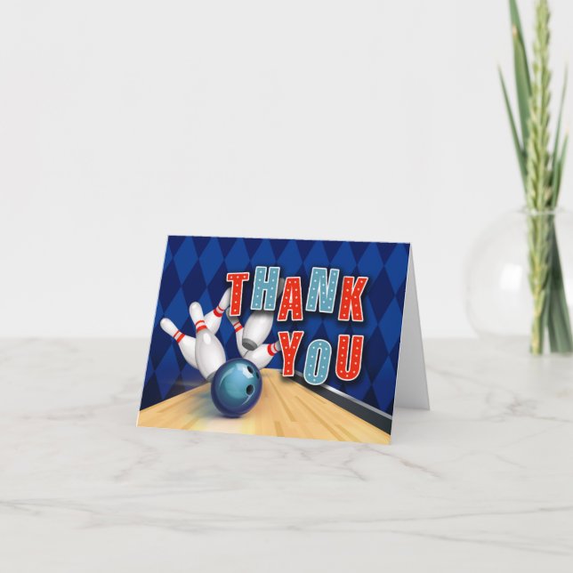 Bowling Party - tackkort (Framsida)