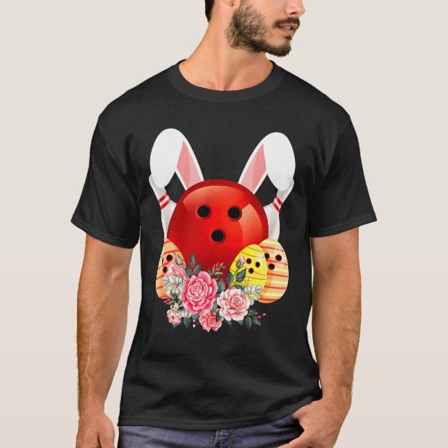 Bowling Påskhare Egg 2020 Rabbit Flowers Pasch T Shirt (Framsida)