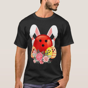 Bowling Påskhare Egg 2022 Rabbit Flowers Pasch T Shirt