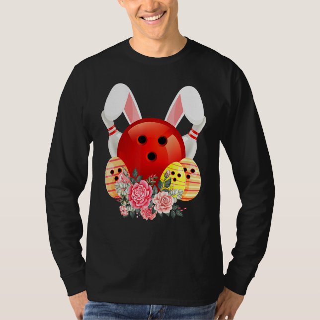 Bowling Påskhare Egg 2022 Rabbit Flowers Pasch T Shirt (Framsida)