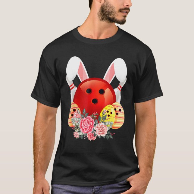 Bowling Påskhare Egg 2022 Rabbit Flowers Pasch T Shirt (Framsida)