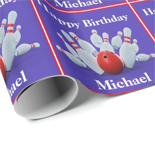 Bowling Personlig Birthday Gift Presentpapper (Rullad Hörn)