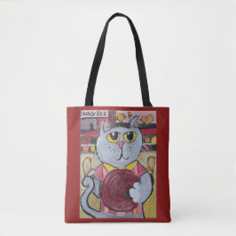 Bowling Pet Folk Art Roligt Cute Sports Paeing Tygkasse