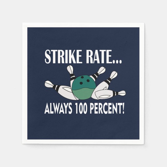 Bowling Pin Boll Strejka Team Party Pappersservett (Framsidan)