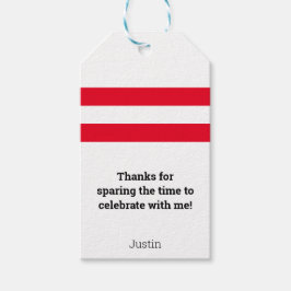 Bowling Pin Red Rand med Anpassningsbar Message oc Presentetikett