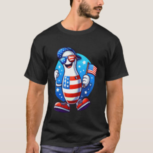 Bowling Pin Strike Självständighetsdag 4 juli USA T Shirt