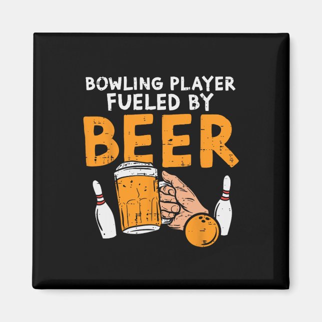 Bowling Player Fueled Funny Sport Bowlareare Playe Magnet (Framsidan)