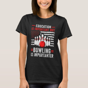 Bowling Player US Flagga Bowlareare Team Bowling L T Shirt