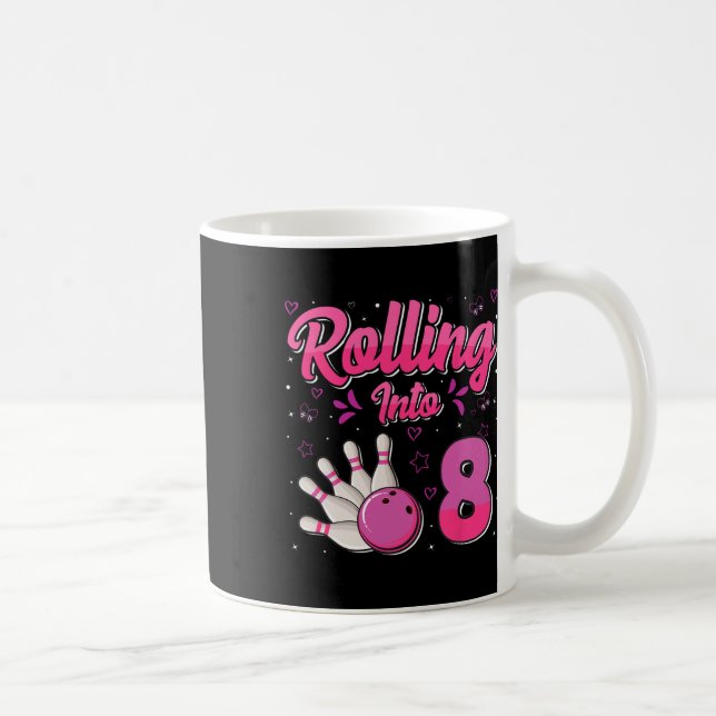Bowling Pojke Flicka Födelsedag Rullar In I 8 Roli Kaffemugg (Höger)