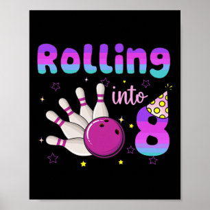 Bowling Pojke Flicka Födelsedag Rullar In I 8 Roll Poster
