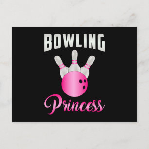 Bowling Princess Girl Queen Bowl Bowlareare Funny Vykort