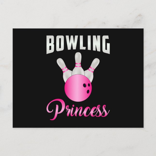 Bowling Princess Girl Queen Bowl Bowlareare Funny  Vykort (Framsida)