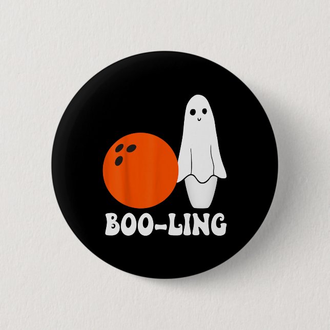 Bowling Pun Boo-ling Funny Bowling Players Hallowe Knapp (Framsida)