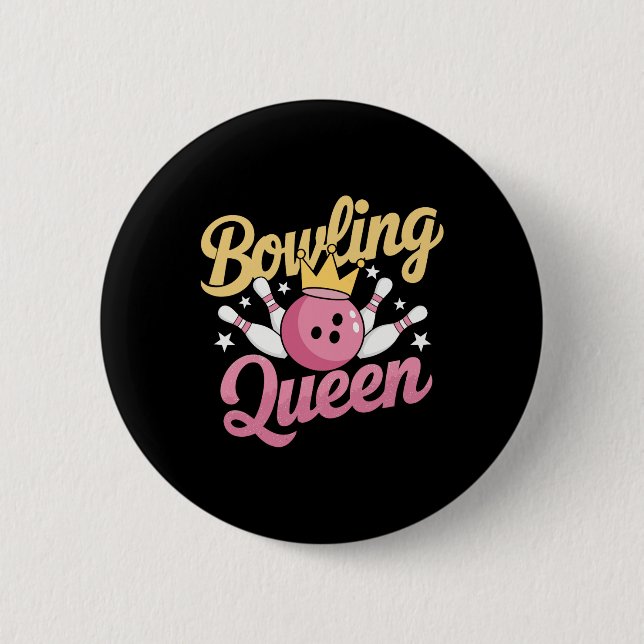 Bowling Queen Bowlareare Funny Bowling Knapp (Framsida)