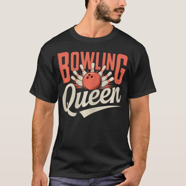 Bowling Queen Söt Kvinnlig T Shirt (Framsida)