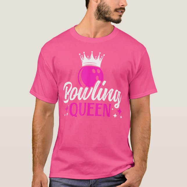 Bowling Queen Strejka Bowling Ball T Shirt (Framsida)