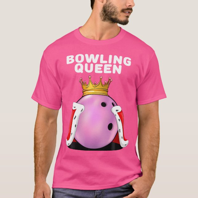 Bowling Queen Wo Bowling Player Girls Bowling T Shirt (Framsida)